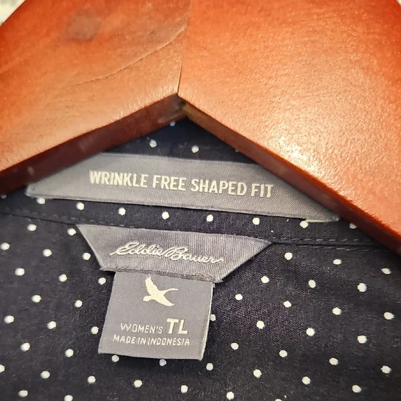 Eddie Bauer NAVY Blue Tailored Blouse - Picture 3 of 4